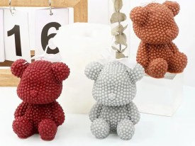 Molde silicona osito con puntos 